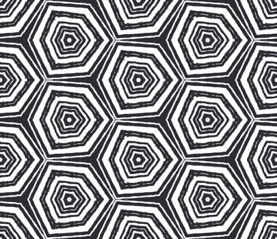 Medallion seamless pattern. Black symmetrical kaleidoscope background. Textile ready delightful print, swimwear fabric, wallpaper, wrapping. Watercolor medallion seamless tile.