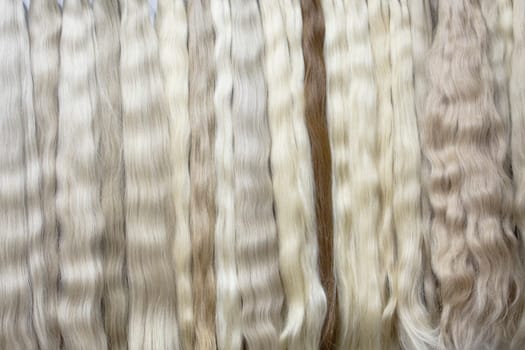 textures of different types of hair, beauty saloon