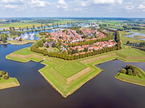 Aerial from the historical city Heusden in the Netherlands