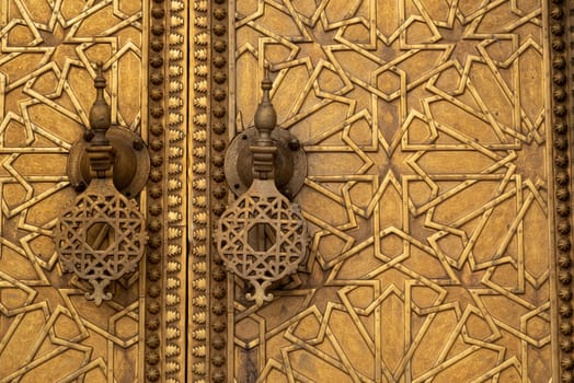 Famous golden main entrance of the Royal Palace in Fes, Morocco