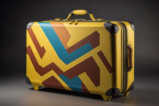 a travel suitcase isolated on a solid color background. ai generative