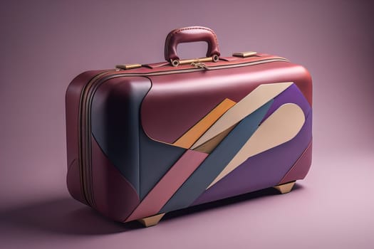 a travel suitcase isolated on a solid color background. ai generative