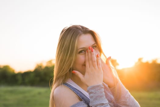 beautiful portrait of a carefree friendly approachable girl with a stunning smile and cute looks