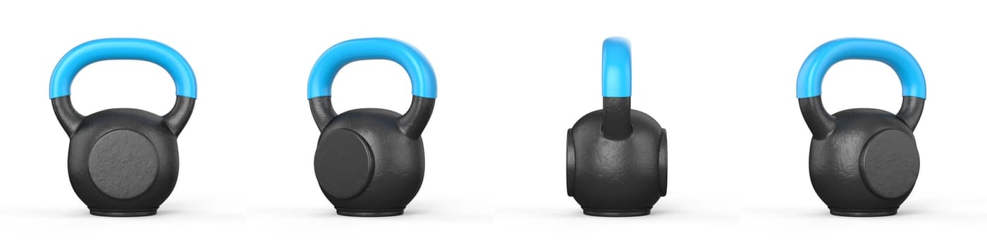 Kettle bell weights 3D rendering illustration isolated on white background