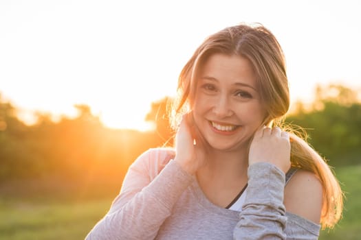 beautiful portrait of a carefree friendly approachable girl with a stunning smile and cute looks