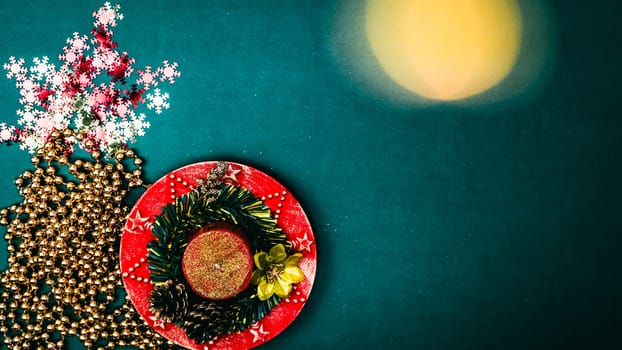 Christmas decorations. Colorful Christmas lights background