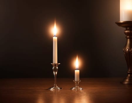 Candle on the table. High quality illustration