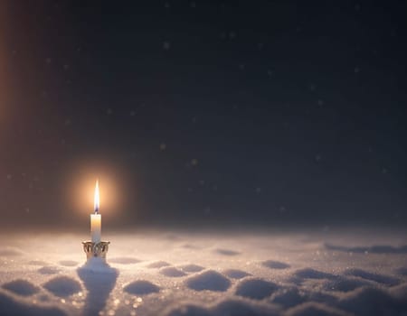 Candles on a snowy street. High quality illustration
