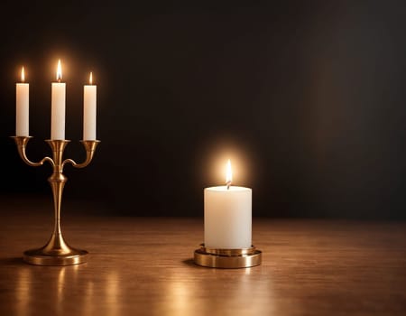 Candle on the table. High quality illustration