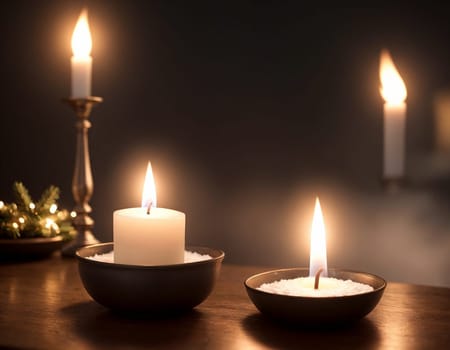Candle on the table. High quality illustration