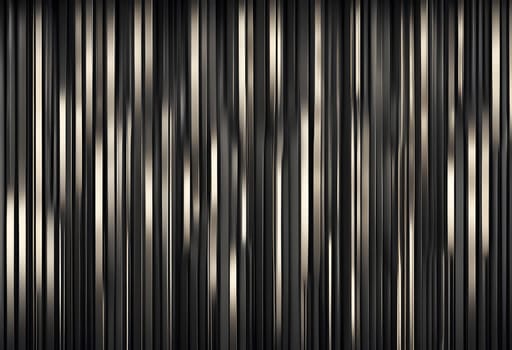 Dark modern style, minimalistic pattern of vertical metallic shiny stripes on black background, editable multipurpose abstract background design in wide range, creative template for web Generate AI