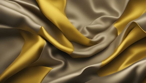 Technology background realistic color background folds of fabric or overlay for product or in shades of metallic dark yellow color Generate AI