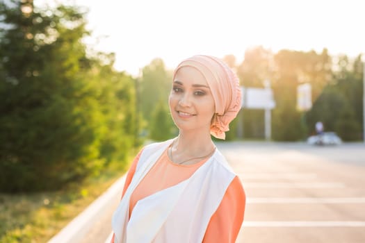Portrait of a beautiful Arabian Woman wearing Hijab, Muslim Woman wearing Hijab