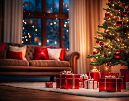 Lovely Christmas background with decorations. High quality illustration