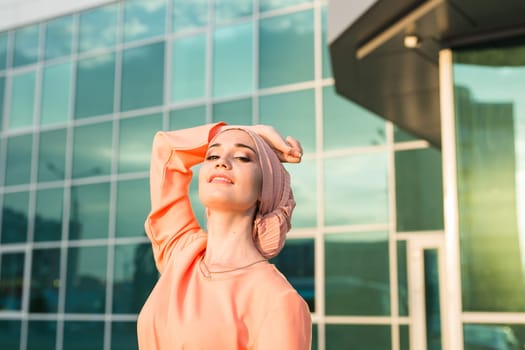 Portrait of a beautiful Arabian Woman wearing Hijab, Muslim Woman wearing Hijab