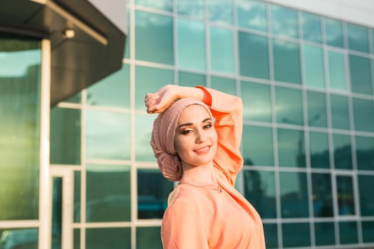 Portrait of a beautiful Arabian Woman wearing Hijab, Muslim Woman wearing Hijab