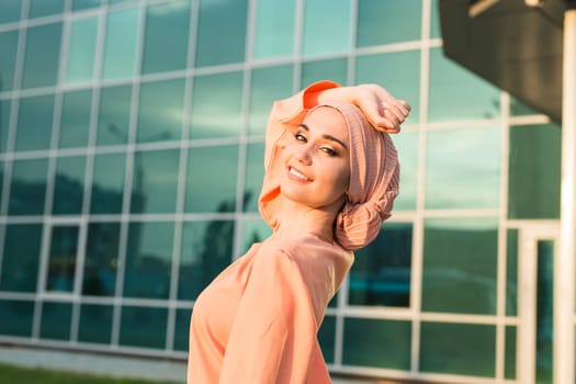 Portrait of a beautiful Arabian Woman wearing Hijab, Muslim Woman wearing Hijab