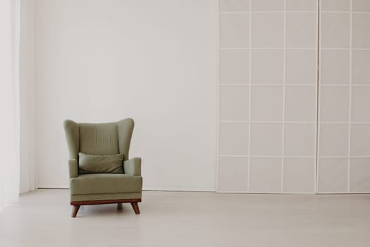vintage chair in an empty white room