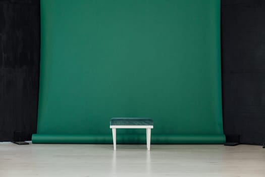 black green background in the room and chair