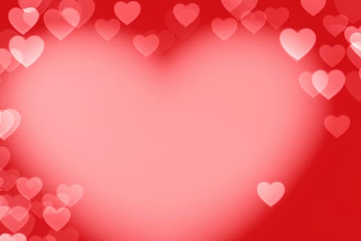 Heart shape bokeh background, valentines day background.Valentine's day abstract background with bokeh defocused lights.