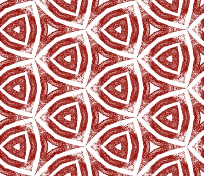 Striped hand drawn pattern. Maroon symmetrical kaleidoscope background. Repeating striped hand drawn tile. Textile ready fetching print, swimwear fabric, wallpaper, wrapping.