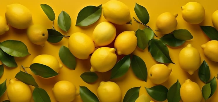 sweet summer food yellow close-up healthy lime fruit top background fresh view slice lemon group creative juicy freshness concept natural citrus. Generative AI.