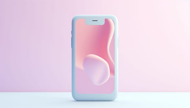 Minimalist modern clay mockup smartphones for presentation, application display, information graphics etc. EPS. 3D pastel pink Copy space smartphone mobile concept Space for text