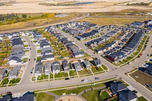 Aerial view of the Meadows neighborhood of Saskatoon. Sept 21,2020