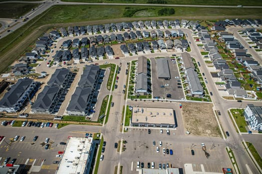 Aerial view of Kensington which is a neighbourhood located in west Saskatoon, Saskatchewan, Canada that began construction in 2013