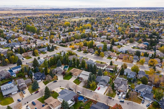 Aerial view of the Silverwood Heights neighborhood of Saskatoon. Oct 1, 2020