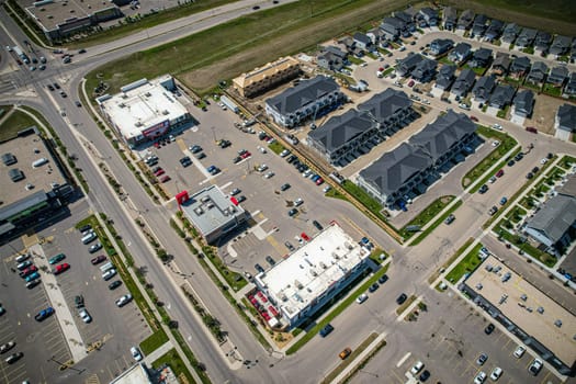 Aerial view of Kensington which is a neighbourhood located in west Saskatoon, Saskatchewan, Canada that began construction in 2013