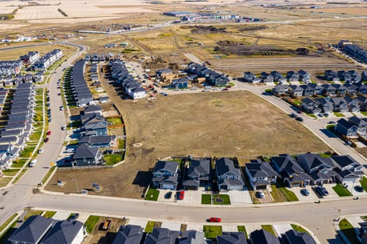 Aerial view of the Meadows neighborhood of Saskatoon. Sept 21,2020