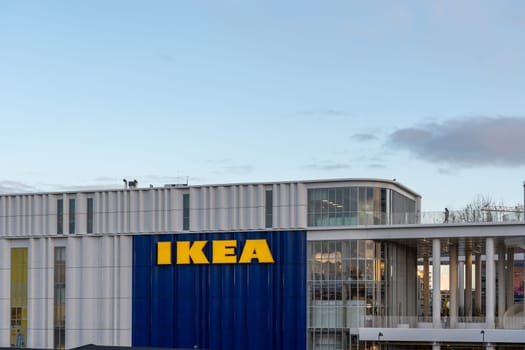 Copenhagen, Denmark - November 10, 2023: Exterior of the IKEA store in central Copenhagen