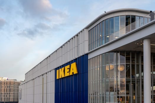Copenhagen, Denmark - November 10, 2023: Exterior of the IKEA store in central Copenhagen