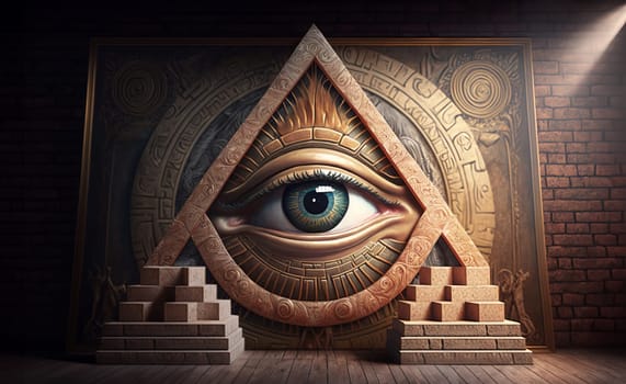 Abstract masonic all-seeing eye in 7k