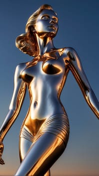 Bronze female figure. AI generated