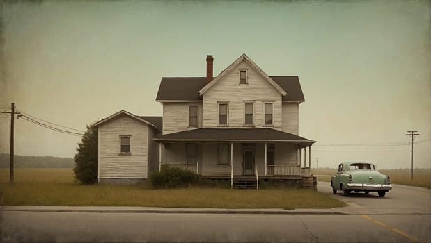 Photo of an old house. AI generated