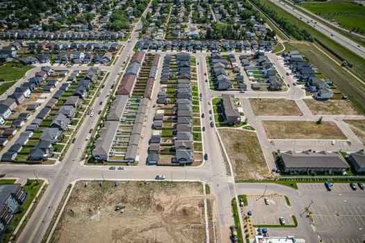 Aerial view of Kensington which is a neighbourhood located in west Saskatoon, Saskatchewan, Canada that began construction in 2013