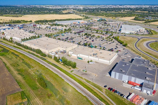 Aerial view of the Preston Crossing area of Saskatoon. Aug 5, 2020
