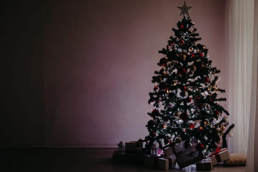 garlands of lights on a Christmas tree for Christmas Decor 1