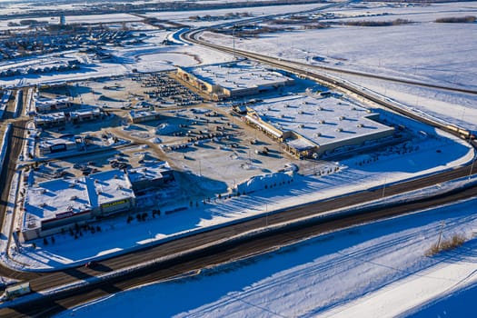 Aerial view of the Kensington neighborhood of Saskatoon. Dec 3, 2020