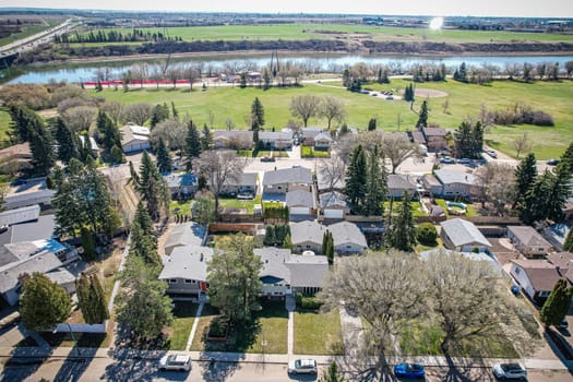Richmond Heights, adjacent to the South Saskatchewan River, features walking trails in the Meewasin Valley. G.D. Archibald Park North hosts baseball and soccer games.