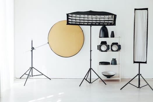 Photo studio accessories photographer flash white