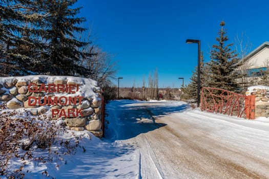 Gabriel Dumont Park in Saskatoon, Canada in Winter