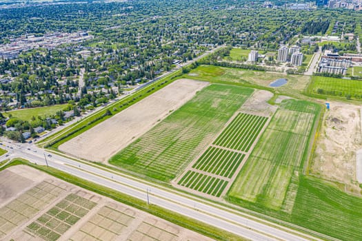 Aerial view of the University of Saskatchewan in Saskatoon. June 23, 2020