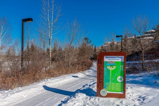 Gabriel Dumont Park in Saskatoon, Canada in Winter