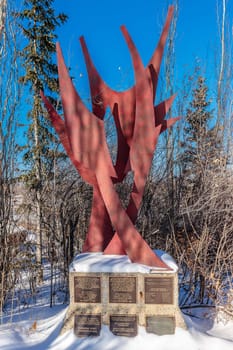 Gabriel Dumont Park in Saskatoon, Canada in Winter