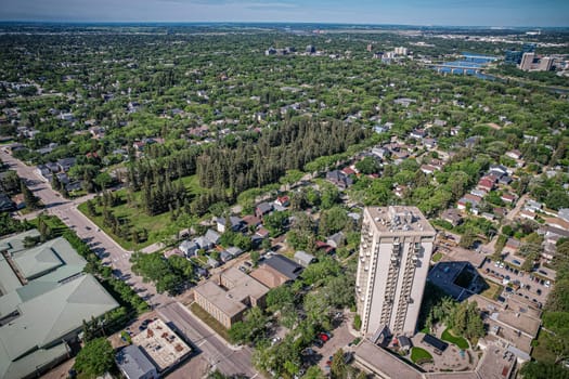 Varsity View is a mostly residential neighbourhood located near central Saskatoon, Saskatchewan, Canada. It is immediately south of the University of Saskatchewan campus. It is an older suburban subdivision, comprising a mixture of low-density, single detached dwellings, detached duplexes and apartment-style units
