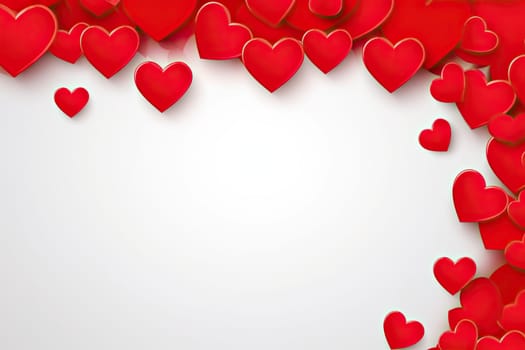 red hearts border on white background with empty space for text.