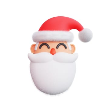 3D illustration of a Christmas santa icon. Perfect for Christmas and happy new year celebrations